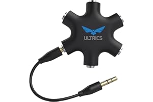 ULTRICS Répartiteur Audio 5 Casques, 3,5 mm Mâle à Femelle Multi Écouteurs Stéréo Séparateur Adaptateur, Aux Splitter Compatible avec iPhone Samsung Nokia PC Laptop Orateur Smartphones PS4 Xbox
