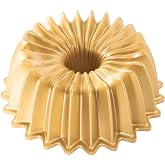 Nordic Ware Backform Brilliance Bundt Tavası 6 kase Al&uuml;minyum Altın, 21cm x 20,6cm, NW 93277