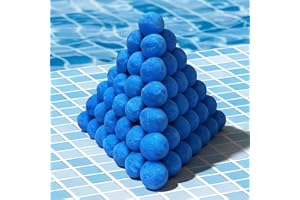 Peelanmall Pool Filter Balls 1000g extra durable filter balls with washing net, filter sand replacement equals 25 kg for pool