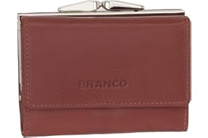 LEDERSHOP24 Skórzany portfel damski portmonetka portmonetka z fiszbinami 210 różne kolory, brązowy, Einheitsgröße