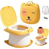MooieBaby's Cat Potty Katlanabilir &Ccedil;ocuk Tuvaleti, &Ccedil;ok Fonksiyonlu Taşınabilir Alıştırma Lazımlığı (Sarı)