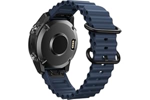 NotoCity Pasek do zegarka Garmin Fenix 5/ Fenix 6/Fenix 7, 22 mm Quick Fit Ocean Wave Soft Repalcement pasek do Fenix 5 Plus/Fenix 6 Pro / Forerunner 935/Forerunner 945/Forerunner 955/Instinct 2 Solar