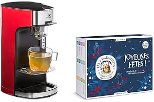 Senya Set Máquina de té, tetera eléctrica roja Tea Time & el Cofre Degustación que comprende 72 bolsitas-Les 2 Marmottes