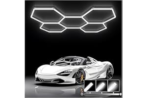 UCMDA UMCDA Hexagon LED Garage Lights，24-Pack (192W, 6500K) Hexagon LED Lights for Garages, Stores, Gyms, Offices, Warehouses, Auto Body Shop