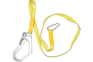 Wobekuy Klettergurte Sicherheits Lanyard, Outdoor-Klettern-Gurt Lanyard Fallschutz Seil mit grossen Karabinerhaken, Karabiner