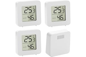 TYSM-CC 4 Pezzi Mini Igrometro Termometro Digitale con Monitoraggio Temperatura/Umidità ad Alta Precisione | Misuratore Umidità Compatto per Casa, Ufficio, Serra