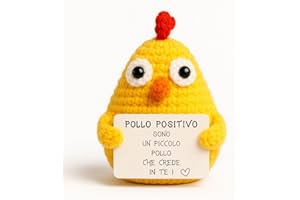 PATATA POSITIVA Pollo Positivo© | Regalo di Pasqua | Idea Divertente & Simpatica | Compleanno Bambino Bambina | Festa Amico| Sorpresa Collega| Amigurumi Motivazionale| Giocattolo Comico| Decorazione Tavola Pasqua