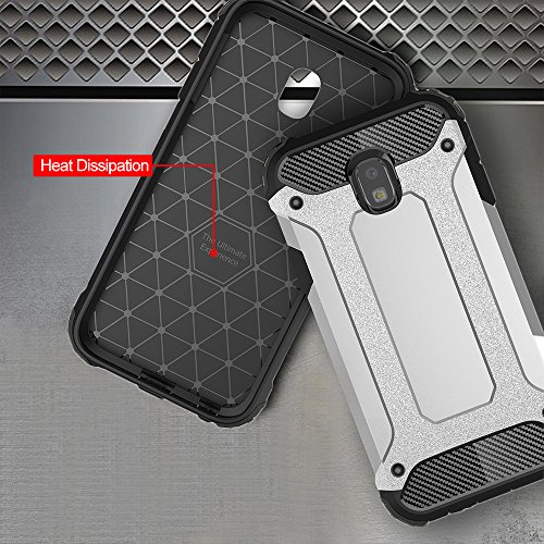 Custodia per Samsung Galaxy J3 Pro 2017/ J330 - Skitic Armatura Rugged Heavy Duty Custodia Doppio Strato TPU + PC Antiurto Protettiva Cover Case per Samsung Galaxy J3 Pro 2017/ J330 Smartphone - Argento