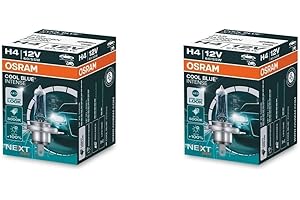 OSRAM COOL BLUE INTENSE H4, +100% jaśniejsze światło, do 5000K, żarówka halogenowa, wygląd LED, kartonowe pudełko (1 lampa)