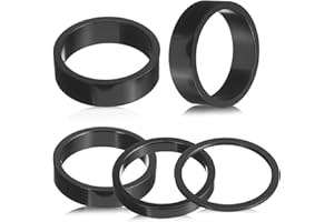 QttvbTna 5 Pcs Bike Headset Spacer 1 1/8", 4 Sizes Bicycle Headset Washer Road Bike Stem Spacers, Aluminium Alloy Headset Spacers for Bikes(2mm 3mm 5mm 2x10mm)