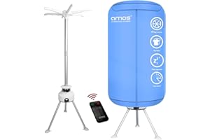 AMOS Eezy Dry Pod Heated Electric Clothes Dryer Digital With Remote 10KG Capacity 1000W Indoor & Outdoor Folding Airer for Laundry Large Foldable Rack for Fast Drying With Cover (Dry Pod PRO)