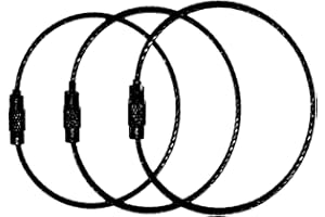 RATASK Stainless Steel Screw Locking Wire Cable Key Rings Accessory, Wire Keyrings, Cable Loop/Hoop for Luggage Tag, Keys and ID Tag Keepers - (Black)