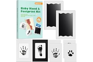 Nabance Baby Footprint Kit & Handprint Kit, 2 Inkless Ink Pads, 2 Photo Frames, 4 Imprint Cards, Safe for Baby Hands and Feet, Family Keepsake Gifts for New Parents, Baby Shower Gifts 0-6 months