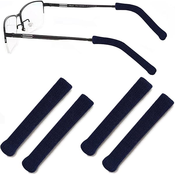 3 Paia Cuscinetti Auricolari Per Occhiali Antiscivolo - Ganci In Maglia Per Occhiali Da Sole E Vista, Nero - Foto 11