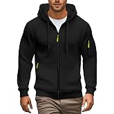 Men's Sweatshirt with Hood and Zip Hoodies Men Running Sports with Pocket Sweatshirt Long Sleeve Pullover Hoodie Vintage Loos