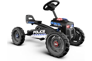 BERG Coche de Pedales Buzzy Police con Caja de sonida | Vehículo de Pedales, Seguro y Estabilidad, Juguete para niños Adecuado para niños de 2 a 5 años