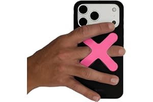 Aiklo - Soporte y Agarre Móvil Stix Grip de Silicona Ultrafino, Color Bubblegum, Ergonómico, Anillas para Apoyar en Horizontal y Vertical, Accesorio Universal, Compatible con Carga Inalámbrica