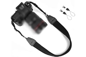 WANBY Cinturino per fotocamera morbido in neoprene imbottito con scollo a spalla con fibbie a sgancio rapido Camcorder universale Cinturino cinturino per le donne Uomo Tutte le telecamere SLR DSLR