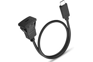 PNGKNYOCN USB C 3.0 Flush Mount Cable,0.5M Square Type C Male to Female Panel Flush Mount Extension Cable with Buckle for Car, Boat, Motorcycle, Truck Dashboard(type c 3.0 Pass Through)