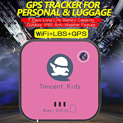 Tencent Kids GPS Tracker Locator 500mAh GSM/WIFI/GPRS/GPS for Child,Elderly,Pet,Car,Luggage Real-Time Vehicle Security Alarm,With IOS, Android APP [Free service fee](Red)