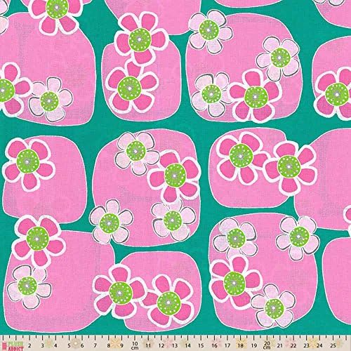 Cotton Fabric - Metre - Ella Blue - Hello Blossom - Pond Teal