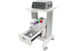 CHERIKIU Medizinischer Wagen mit 1 Schublade, 100kg Belastbarer Laborwagen Medizinwagen Rollbarer Friseurwagen SchöNheit Arbeitswagen Beauty Salon Trolley Friseur Servierwagen für Labor Klinik Krankenhaus Salo