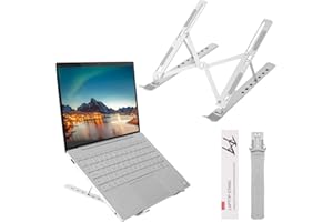 Yafane Soporte para Computadora Portátil Mesa 7 Ángulos Adjustable Plegable Soporte para Portatil Aluminio Antideslizante para Macbook, Tableta，PC y Otro 10-16” Portatiles (Plata)