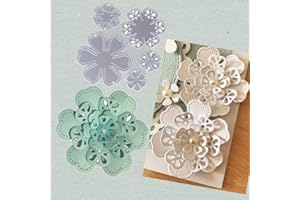 jiashemeng Cadre De Bordure en Dentelle, Matrices De Découpe en Métal Fleur Bricolage Scrapbooking Papier Cartes, Bricolage Scrapbook Cartes Pochoir Moule Noël Fleur Décorative Fleur 3D