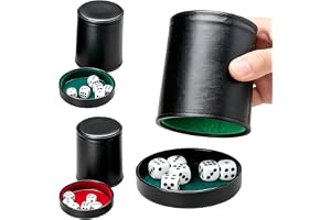 Foreverup 6 delar uppsättning tärningskoppar med 36 tärningar (16 mm) för spel, Dice Cup med lock, tysta, ljudisolerade och bärbara glas, perfekt för brädspel, fester, barer och spel, resor