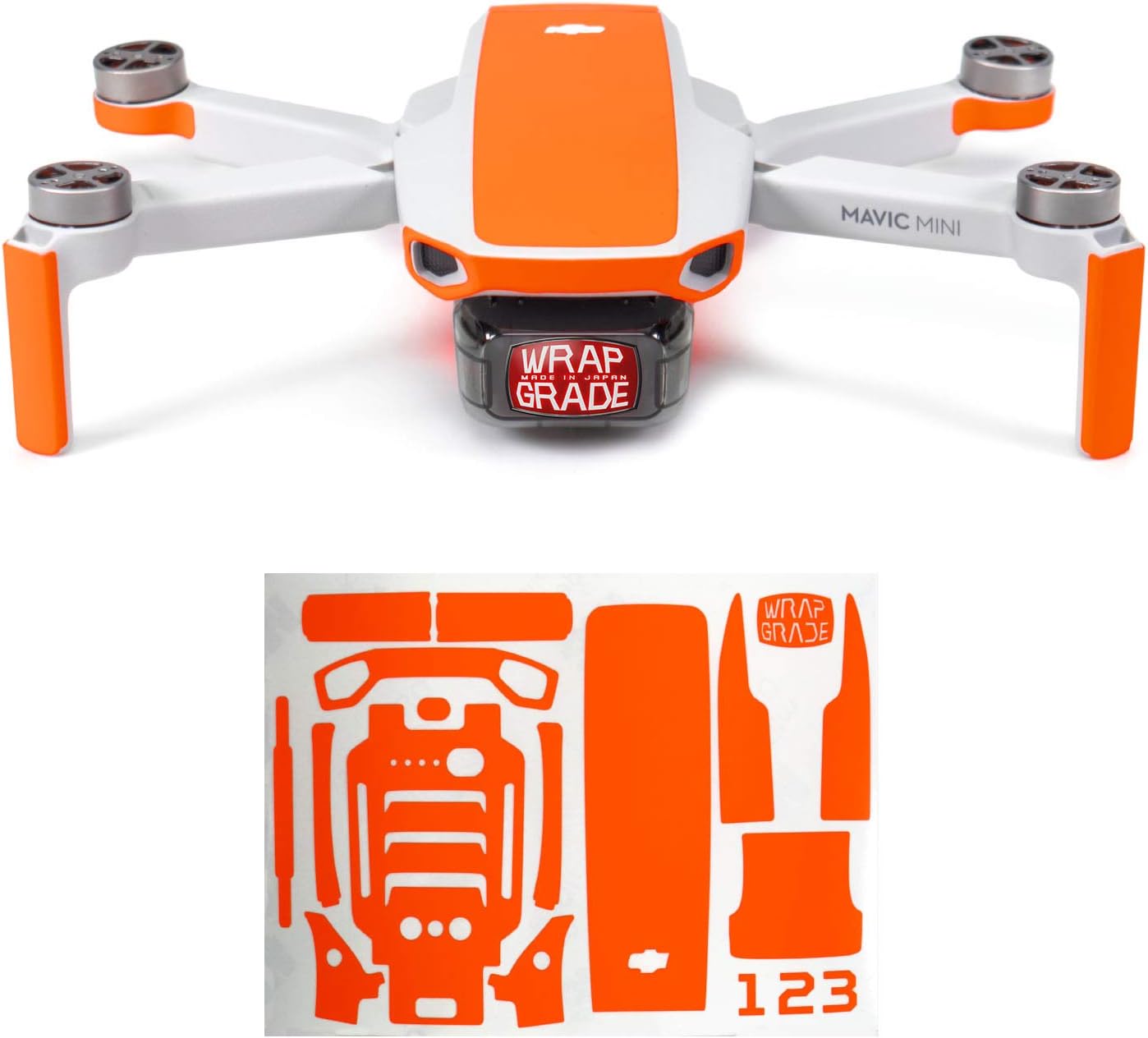 Wrapgrade El Color Acento Skin compatible con DJI Mavic Mini (NEON ORANGE)