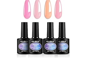 CLAVUZ Smalto Semipermanente per Unghie 4pzs Set di Smalti Gel gel Semipermanente Unghie Kit da UV LED Smalto per unghie Smalti Gel Polish per Unghie Soak Off Manicure - SET08