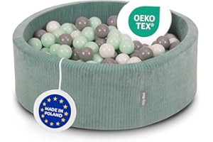 KiddyMoon Piscine À Balles Enfants Mousse 90X30cm/300 Balles pour Motricité Bébé