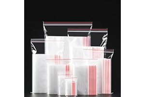 AROHANA 100 Sachets Zip Plastique Transparent,Sac Congelation Zip, Sachet zip reutilisable, Pochon Refermable, Ziplock congélation, Ziplock Bags Organisation 20x28cm