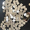 Set of 200pcs Small Square Glass Crafts, Real Glass Mirror Mosaic Tiles (1x1cm)