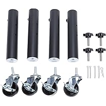 Set Di 4 Piedini Regolabili Per Mobili - Altezza 100-145 Mm, Nero, Per Divani E Armadi - Foto 5