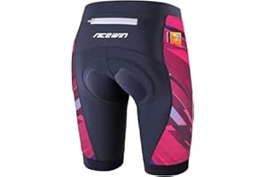 NICEWIN Pantaloncini da Ciclismo Donna Pantaloni Bici Sportivi 3D Gel Imbottiti Asciugatura Rapida per MTB Mutande Bicicletta