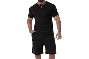 KUYIGO Short et chemise d'été pour homme - 2 pièces - Style décontracté - Respirant
