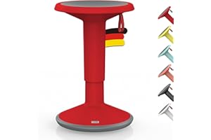 ‎INTERSTUHL Interstuhl UPis1 - ergonomischer Sitzhocker mit Schwingeffekt - höhenverstellbar - Hocker mit rutschhemmender Standfläche & Kippschutz - Sitzhocker für gesünderes Arbeiten (Rot)