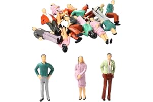 NHQZ 14 Piezas Mini Figuras de Personas 1:25 Escala Tren Arquitectónico, Figuras de Personas, Pintadas de Plástico