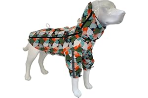 Croci Hiking Go Harlequin - Giacca impermeabile antivento per cani, 4 stagioni, regolabile e ultraleggero, con coprizampe, Mimetico multicolor, taglia 40 cm