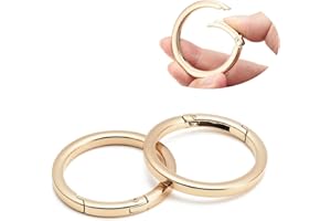 QIUTIMIY 4 Stück Rund Karabinerring O-Ring,Metall Runde Federspaltringe für Handtaschen, Schlüsselanhängern, Schnallen, Taschen, Geldbörsen(Gold,25mm)