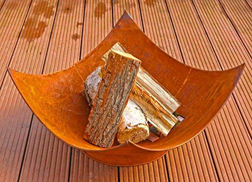 Feuer-Schale Pflanz-Schale Terrassen-Ofen Edelrost Designer rusty Garten-Kamin Feuer-Korb Feuer-Stelle 60cm Grill-Feuer - 8