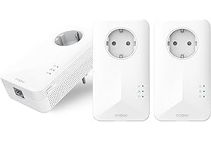 STRONG - Powerline 1000 Triple EU - 3 Adattatori 1000 Mbps - Accesso a Internet Veloce - Presa Passante Schuko - Portata di 300m - Per Tutti i Modem/Router - Ethernet - Installazione Facile - Bianco