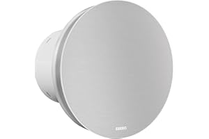 ‎EBERG EBERG Wentylator łazienkowy AXO 100SHT srebrny, 100 mm, nowoczesny wentylator do łazienki i toalety z zaworem zwrotnym, Higrostat z czujnikiem wilgoci i wyłącznikiem czasowym, cichy wentylator