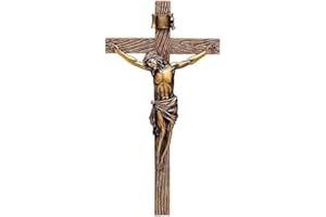 Roman Wood Inspired Bronze Wall Cross Crucifix Jesus Christ 62153