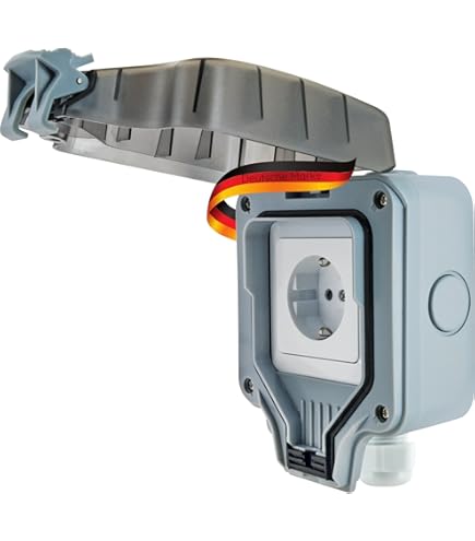 Base Mural Scame Protecta IP66 - Estándar Alemán, 16A 250V, Para Espacios Húmedos, Material Plástico Resistente