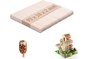 zoerbufan 50 Pcs Lolly Sticks for Craft, 93 X 10 X 2mm Natural Wooden Lollipop Sticks, Wooden Popsicle Sticks, Wooden Lollipop Sticks for Art Crafts, Sports, Natural Craft, etc.