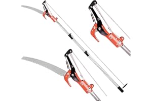 BLUEMARS Lightweight Telecopic Tree Prunner 3.3m Aluminium Tree Looper 2 in 1 with 40mm Cutting Capacity,Adjustable Length 170cm-330cm, Extendable Pole Saw for Branches