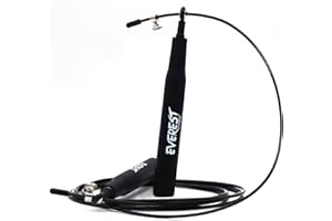 EVEREST FITNESS Skakanka z przegubem kulowym 360 stopni i torbą transportową gratis | skakanka High-Speed Rope