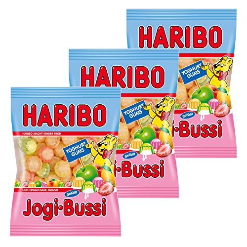 Haribo Jogi-Bussi, 3er Pack, Gummibärchen, Weingummi, Fruchtgummi, Im Beutel, Tüte, 200 g